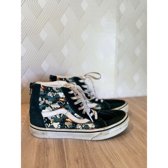VANS Dragon Hi-Top Green Suede Magic Dragon Glow In The Dark Kids Youth Size 2.5 - Picture 3 of 7